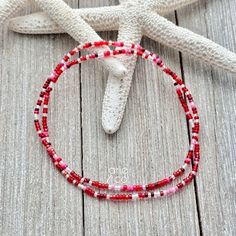 Dainty Red Colors Stretchy  Beaded Anklet Bracelet, Minimalist and Dainty Anklet Bracelet, Stretchy Anklet Inspired by the Caribbean and the Sunny Beaches in Florida! F L A M E N CO - This dainty double wrap stretchy anklet is made with red multi color crystal beads and a strong elastic cord. This dainty anklet looks great by itself or layered with another piece.  The anklet has no clasp, just slips over your fit and comfortably adjust to your ankle. You can choose your size from the dropdown me Beaded Anklets, Anklet Bracelet, Bracelet Collection, Anklet Jewelry, Color Crystal, Red Color, Body Jewelry, Crystal Beads, Anklets