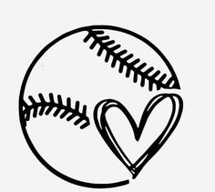 a baseball with a heart drawn on it