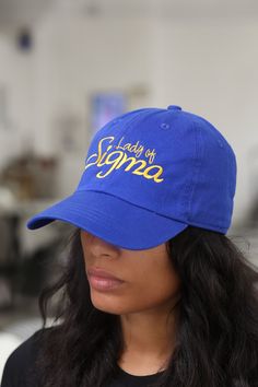 With unique designs you won't find anywhere else, our caps are the quality type that are designed with a thicker woven fabric. Not those flimsy weak ones that lose shape. 100% stitched embroidered design. Sport cap. Curved brim. Dry Clean Only Comes in: adjust back. Perfect for those SOPHISTICATED ladies who needs head/face protection from the sun, sweat and elements while out doing fitness, events or anything fun. Adjustable Collegiate Hat With Curved Visor, Collegiate Snapback Hat With Curved Bill, Collegiate Adjustable Baseball Cap With Curved Brim, Adjustable Collegiate Trucker Hat With Curved Bill, Adjustable Curved Brim Trucker Hat For College, Blue Cotton Snapback Hat With Curved Visor, Adjustable Fitted Hat With Curved Bill For College, College Trucker Cap With Embroidered Logo, College Trucker Hat With Embroidered Logo