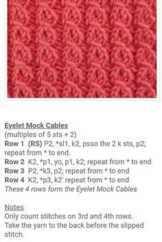 the knitting pattern is shown with instructions for how to knit it