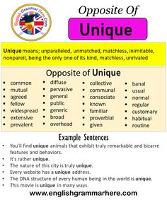 an english poster with the words unique and opposites in different languages, including one that is