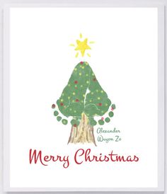 a christmas card with a tree on it