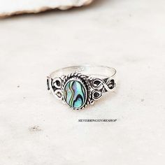 Abalone Shell Ring, 925 Sterling Silver Ring, Handmade Ring, Silver Women Ring, Gemstone Ring, Boho Ring, Silver Jewelry Ring, Gift For Her, Abalone Ring, Abalone Jewelry, Shell Ring, Silver Jewelry Rings, Ring Boho, Women Ring, Boho Ring, Silver Rings Handmade, Ring Gemstone