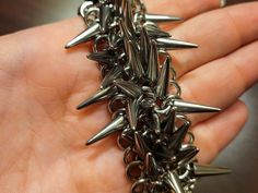 Fluid Spike Bracelet Stainless Steel Chainmaille Cuff Gothic - Etsy UK