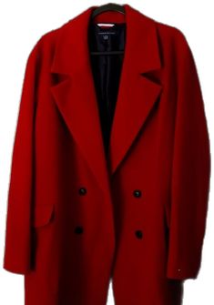 Classic Tommy Hilfiger Winter Outerwear, Tommy Hilfiger Classic Winter Outerwear, Tommy Hilfiger Coat Womens, Brown Coat Women, Tommy Hilfiger Red Long Sleeve Outerwear, Red Peacoat, Tommy Hilfiger Coat, Pink Peacoat, Luxury Red V-neck Outerwear