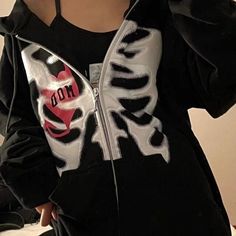 Gothic Hoodies, Punk Hoodie, Goth Hoodie, Harajuku Grunge, Winter Grunge, Estilo Harajuku, Skeleton Hoodie, Y2k Girl, Skull Sweatshirt