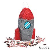 a rocket ship made out of candy sticks