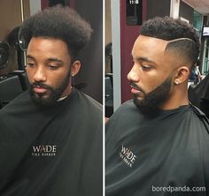 That Day You Decide To Change Your Whole Life. Find You A Good Barber And Make It Happen Frizzy Haircut, Black Men With Beards, Barber Ideas, Haircut Options, Men With Beards, Drop Fade, Barbers Cut, Black Men Haircuts