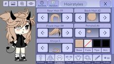 an anime character with long hair and horns on her head, next to a computer screen