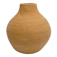 a brown vase is shown on a white background