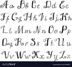 an old english alphabet with capital letters