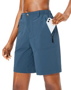 PRICES MAY VARY. Quick Dry Fabric: Stretch nylon material women's hiking shorts, lightweight, moisture wicks and durable, offers cool free movement for summer outdoor activities. Zipper Pocket: Two side zipper pockets and one back zipper pocket with the stylish line, secure storage some travel items for summer trip. Elastic Waist: Classic women's shorts cut, elastic waist, bottom closure type with zipper fly and 1.7'' belt loop constructed for a personalized fit. Waterproof & Sun Protection: Wat Outdoor Pants With Built-in Shorts, Short Outdoor Activity Pants With Side Pockets, Casual Bottoms With Zipper Closure For Outdoor Activities, Short Travel Bottoms With Pockets, Short Outdoor Pants With Side Pockets, Solid Short Bottoms For Outdoor, Summer Outdoor Activity Shorts, Travel Shorts With Pockets, Short Hiking Pants With Side Pockets