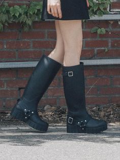 Composition : Synthetic RubberColor : Black, BeigeCountry of Origin : China Boots Long, Boot Shoes Women, Rain Boots, Saddle, Shoe Boots, Composition, Buckle, Women Shoes, China