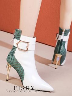 Fisdy - Stylish and Chic Pu Fashion Boots Elegante Y Chic, Latest Shoe Trends, High Heels Shoes, Pointed Toe Boots, Super High Heels, Boots Heels, Leather Boots Women, Fashion Attire, Pointed Toe Heels