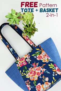 the free pattern tote and basket 2 in 1