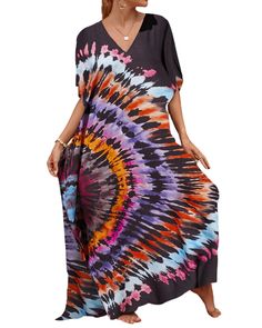 PRICES MAY VARY. Plus size kaftan cover ups for swimwear fits US size M-XXL, Bust:59.8" Length:51.6" Shoulder:34.2" Beautiful colors kaftan dress for women without being see-through Perfect weight-it is not sheer,it is not heavy.Made of lightweight fabric,comfy and roomy,washes and drys well This long cover up dress provides enough coverage from the sun,perfect for hot summer days when you are outside Great as a beautiful swimsuit cover and poolside loungewear,could be worn as summer dress for c Kaftan Dresses For Women, Beach Kaftan Dress, Beautiful Swimsuit, Dress Loungewear, Pool Outfits, Kaftan Dresses, Sleeve Swimsuit, Honeymoon Outfits, Lounge Dress