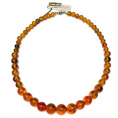 Vintage Mid Century Lucite Amber Graduated Bead Necklace 19” Nos/ New Old Stock, New With Tags. Spring Ring Does Have Some Discoloration Of Metals. Made In Hong Kong. Will Be Packed With Care! Smoke And Pet Free Environment. Quick Shipping! Items Are Shipped Out The Following Business Day. Purple Statement Necklace, Vintage Rhinestone Necklace, Amber Bead Necklace, Gold Leaf Necklace, Twist Beads, Chunky Bead Necklaces, Beaded Jewels, Hippie Necklace, Gem Necklace