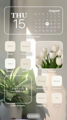 an image of a calendar with flowers in it