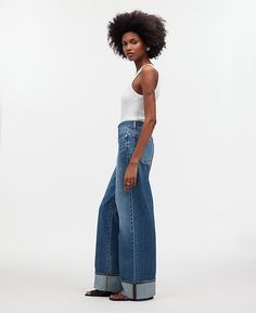 Superwide-Leg Jeans in Fannin Wash | Madewell 90s Inspired, Jeans Pants, Leg Jeans, Dress To Impress, Madewell, That Look, High Waisted, Pants, Clothes