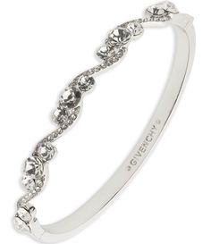 From Givenchy&#x2C; this bracelet features:Bangle braceletSilver-tone hardwareBrass/glassHinge closureApprox. 2.4" diameterImported. Dior Bangle, Glass Hinges, Silver Bangle Bracelets, Silver Crystal, Dillard's, Accessories Jewelry, Silver Bracelets, Bangle Bracelet, Givenchy