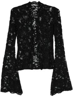 black corded lace sheer scallop edge front lace-up fastening long sleeves straight hem Black Lace Outfits, Romantic Moodboard, Black Lace Long Sleeve Top, Lace Blouse Styles, Long Sleeve Lace Shirt, Lace Blouse Black, Cotton Lace Tops, Laundry List, Black Lace Shirt