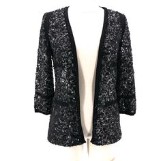 Nwt Rachel Zoe Medium Sequin Jacket. Style: Pf14j20 Fur Vest Women, Women Faux Fur Vest, White Faux Fur Coat, Leopard Blazer, Wool Coat Women, Cocoon Coat, Sequin Jacket, Evening Jackets, Knit Blazer