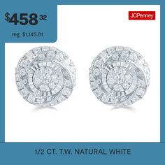 Features: Quick ShipDiamond Clarity: I3Earring Back: PostSetting: NickStone Cut: RoundDiamond Color: I-JMetal Color: WhiteEarring Length: 9.7mmEarring Width: 9.7mmRounded Carat Weight: 1/2 Ct. T.w.Care: Wipe CleanStone Type: 70 Natural DiamondAuthenticity: Natural DiamondBirthstone: April BirthstoneEarrings Style: Stud Earrings, Multi-Diamond Earrings, Halo EarringsMetal: Sterling SilverCountry of Origin: Imported Anniversary Round Cluster Earrings In White, White Diamond Round Cluster Earrings, White Diamond Cluster Round Earrings, White Diamond Cluster Earrings, White Round Cluster Earrings For Anniversary, White Round Diamond Cut Cluster Earrings, White Round Cluster Earrings With Diamond Cut, White Brilliant Cut Round Cluster Earrings, White Cluster Earrings With Diamond Accents