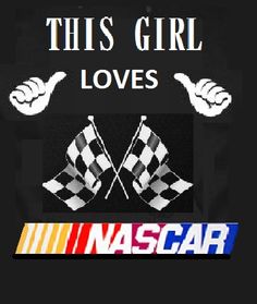 this girl loves nascar t - shirt with checkered flags on the front and back