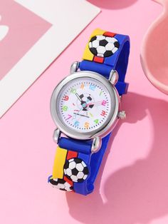 Cute Collar    Wrist Watches Embellished   Kids Jewelry & Watches Best Kids Watches, Football Pattern, Watch Football, Rubber Watches, Kids Watches, Kids Jewelry, Wrist Watches, Sports Equipment, Watch Strap