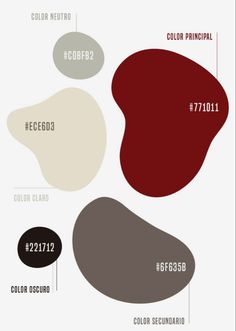 the color scheme for different shades of red, white and grey with numbers on each side