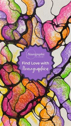 the words find love with newgraphia written in purple, green, yellow and orange