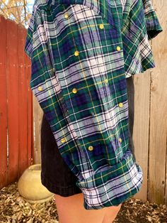 Oversized green flannel with bedazzled sleeves. Perfect for fall! Size: medium/large (fits better as oversized) Model: 5'9 Hand wash only Green Cotton Flannel Shirt For Winter, Oversized Plaid Cotton Flannel Shirt, Winter Green Cotton Flannel Shirt, Green Long Sleeve Flannel Shirt For Winter, Green Long Sleeve Winter Flannel Shirt, Vintage Plaid Flannel Shirt, Green Button-up Flannel Shirt For Winter, Green Winter Button-up Flannel Shirt, Oversized Fall Flannel Shirt