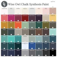 the color chart for wise owl chalk paint