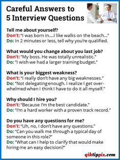 a poster with the words careful answers to interview questions