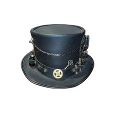 Brand: Steampunk Features: Beautiful Black Color. Handmade Leather Hat. Beautiful Steampunk Style. Condition: In Very Good Condition. Missing Headband. No Stains Tears Or Holes. Material: Made Of 100% Leather. Made In California Measurements E1 B Size Ml Steampunk Hatter, Steampunk Black, Leather Top Hat, Leather Hat, Steampunk Accessories, Steampunk Style, Leather Hats, Accessories Fashion, Mens Accessories Fashion