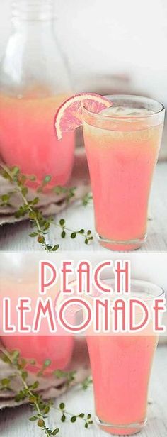 two glasses filled with pink lemonade and garnished with fresh herbs on the rim