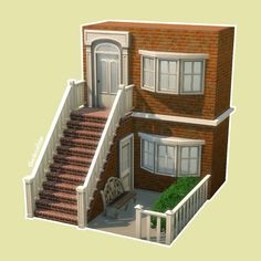 Sims 4 Entrance Ideas, Sims 4 New York, Sims 4 Townhouse, 80s House, House Flippers, Sims Houses, Interior Architecture Drawing, Sims 4 House Plans, Sims 4 House Building