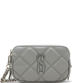 From Steve Madden&#x2C; the Quilted Crossbody Bag features:PUTop zip closureMatching tone hardwareFaux leatherAdjustable removable crossbody strap approx. 24" drop2 top zipper pockets center divider pocketInterior front wall zip pocketApprox.: 7.36" L x 1.86" D x 4.63" HImported. Purse Steve Madden, Steve Madden Cross Body Bag, Steve Madden Crossbody Bag, Everyday Crossbody Box Bag With Silver-tone Hardware, Silver-tone Hardware Crossbody Shoulder Bag, Front Wall, Quilted Crossbody Bag, Bag Light, Leather Design