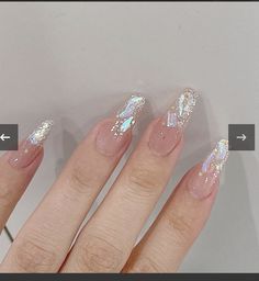 Nail Design Glitter, Full Cover Nail Tips, Light Pink Nails, Asian Nails, Nails Polish, Glass Nails, Jelly Nails, Nail Designs Glitter