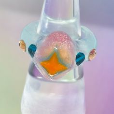 Grounding Pick a Ring : Handmade Fancy Ring - Etsy Unique Resin Crystal Ring Gift, Unique Clear Resin Rings, Unique Clear Resin Ring, Unique Resin Rings For Gifts, Clear Resin Rings, Handmade Multicolor Resin Rings, Unique Multicolor Resin Ring, Fairy Ring, Art Ring