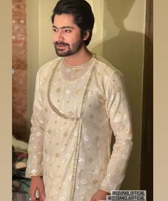 Angrakha Style Kurta For Men, Bengali Wedding Groom Dress, Angrakha Kurta Men, Bengali Punjabi For Men, Groom Suits For Wedding Indian, Bengali Groom Outfit, Bengali Groom Outfit Wedding, Bengali Groom, Angrakha Design