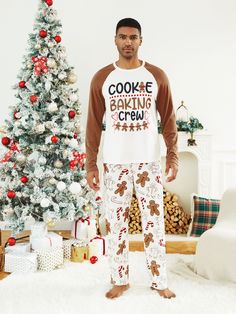 Product Introduction: Celebrate the festive season with your loved ones in our Christmas Gingerbread Man and Candy Cane Printed Family Matching Pajamas.
Fabric: Made with 95% Polyester and 5% Spandex.
Care Instruction: Machine washable, do not bleach, and low heat iron recommended for daily wear.
Key Features: Please add each size separately to your shopping cart
*Each size includes 1 set (1 top and 1 bottom) or 1 jumpsuit or 1 pet bandana
* Christmas Gingerbread Man and Candy Cane prints
* Soft and stretchy fabric
* Round neck and regular fit
* Casual style perfect for family outings
* Length: Moderate
* Source of goods: Imported
* Supplier: PatPat
Additional information: Perfect for winter and Christmas occasions. Cookie Baking Crew, Matching Pajama Set, Comfy Blouse, Family Matching Christmas, Matching Pajama, Comfy Jumpsuits, Family Outings, Matching Christmas Pajamas, Holiday Attire