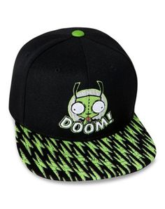 Rep your favorite space invader on all of your daily adventures when you rock this officially licensed GIR Snapback Hat. Elevate your style and make it clear you're the ultimate Invader Zim fan! Officially licensed Adjustable Regular fit Mid crown Normal bill Snapback closure Material: Polyester Care: Spot clean Imported Gir Zim Invader, Gir Cosplay Invader Zim, Gur Invader Zim, Scene Hats, Invader Zim Hoodie, Scene Hat, Scene Clothes, Scene Clothing, Scene Accessories