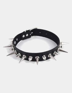 Spike choker necklace Black Spiked Jewelry For Festival, Punk Style Spiked Choker Jewelry, Punk Choker With Spikes, Punk Spiked Jewelry For Concerts, Punk Style Spiked Choker, Punk Jewelry With Spikes For Concerts, Spiked Choker For Concerts, Spiked Choker For Concert, Gothic Spiked Choker For Festivals