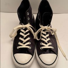 Converse Black Velvet High Top Shoes Size 10 In Perfect Condition Worn Once. These Shoes Are Rare To Find And Are A Fun Fashion Statement. Shoes Converse Black, Shoes Converse, Converse Black, Fun Fashion, High Top Shoes, Womens Converse, Converse Shoes, Top Shoes, Black Velvet