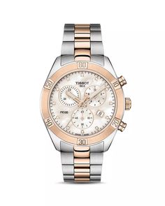 Tissot - PR100 Link Bracelet Diamond Chronograph, 38mm Tissot Pr 100 Sport Chic, Elegant Watches Women, Luxury Women Watches, Lux Watches, Rolex Watches Women, Tissot Watches, Bracelet Diamond, Watches Women, Womens Watches Luxury