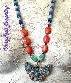 Boho Style Springtime Butterfly Necklace Beaded Gemstone - Etsy Bohemian Jewelry With Round Stones, Bohemian Jewelry With Round Beads Stones, Bohemian Jewelry With Round Beads And Stones, Bohemian Gemstone Beaded Jewelry For Festivals, Bohemian Natural Stone Beads For Festivals, Bohemian Gemstone Beads Jewelry For Festivals, Bohemian Jewelry With Gemstone Beads For Festivals, Bohemian Faceted Beads, Bohemian Multicolor Crystal Necklaces