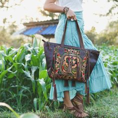 One of a Kind Hmong Embroidered Shoulder Bag Boho Beach Tote | Etsy Traditional Handheld Bag For Daily Use, Rectangular Hobo Bag For Everyday Use And Festivals, Multicolor Embroidered Tote Bag For Daily Use, Traditional Handheld Bag For Everyday Use, Bohemian Brown Handheld Satchel, Brown Bohemian Handheld Satchel, Bohemian Brown Satchel With Double Handle, Brown Bohemian Satchel With Double Handle, Leather Double Handle Embroidered Bag