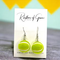 Get Ready To Elevate Your Style With These Brand New Realistic Tennis Ball Dangle Earrings! Designed To Make A Statement And Add A Touch Of Sporty Charm To Your Look, These Earrings Are Perfect For Any Tennis Enthusiast Or Fashionista. Features: - Realistic Tennis Ball Design - Dangle Earrings For Eye-Catching Movement - Brand New And Ready To Impress - Stainless Steel Hooks For Comfortable Wear - Size: 2.2 X 0.7 Inches Details: - Handcrafted With Attention To Detail For A Lifelike Appearance. - Tennis Earrings, Ball Design, Polymer Crafts, Tennis Ball, Whittling, Creative Jewelry, Jewelry Branding, Step Up, Clay Earrings