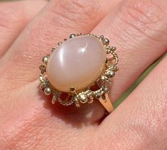 Vintage Victorian 14k Solid Yellow Gold Large Silky Moonstone Cats Eye Ring. 6.26g About 10ct silky moonstone (estimate) Ring size 6.5 Cats Eye Ring, Cats Eye, Eye Ring, Vintage Victorian, Solid Yellow, Womens Jewelry Rings, Rings Statement, Cat Eye, Moonstone